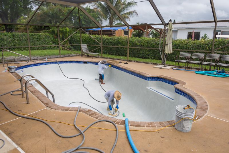 Pool deck concrete application